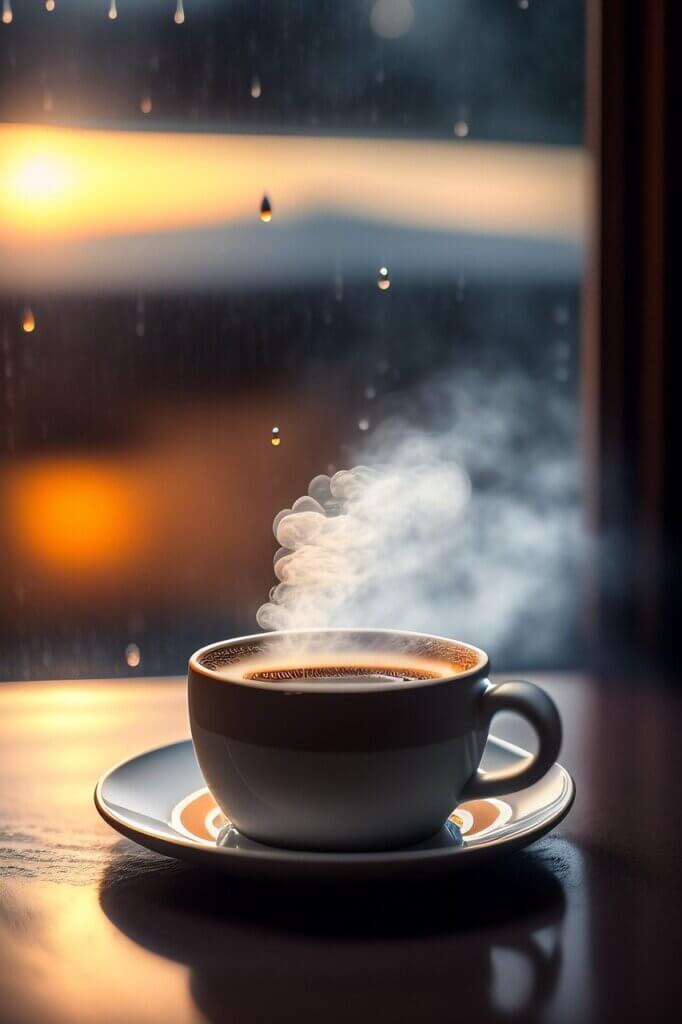 비오는날 투썸에서 커피 한잔